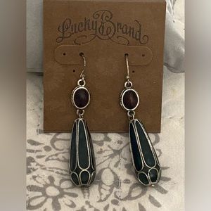 Lucky Brand Semi Precious Silver Dangle Earrings